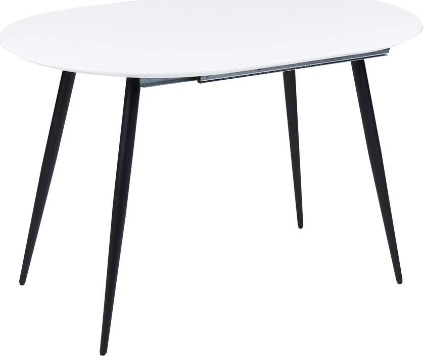 Beliani Išskleidžiamas valgomojo stalas STAVERTON baltas 120/160 cm 80 cm