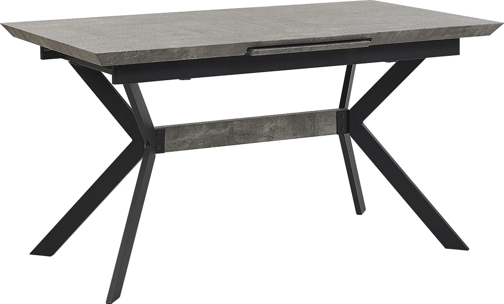 Beliani Valgomasis stalas BENSON šviesiai pilkas, išskleidžiamas 140/180 cm 80 cm
