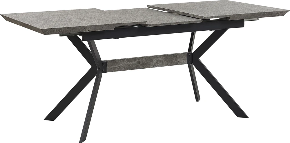 Beliani Valgomasis stalas BENSON šviesiai pilkas, išskleidžiamas 140/180 cm 80 cm