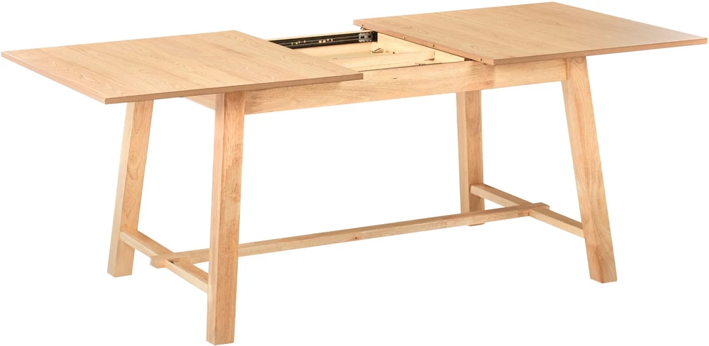 Beliani Išskleidžiamas valgomojo stalas BARNES, šviesus uosio atspalvis, 160/200 cm, 90 cm