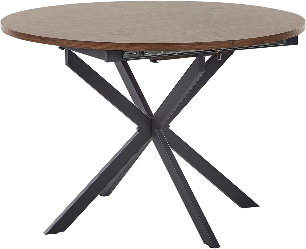 Beliani Išskleidžiamas valgomojo stalas FRIONA tamsiai rudas 110/140 cm 110 cm