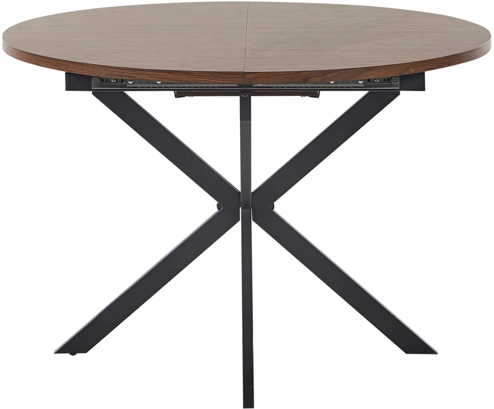 Beliani Išskleidžiamas valgomojo stalas FRIONA tamsiai rudas 110/140 cm 110 cm