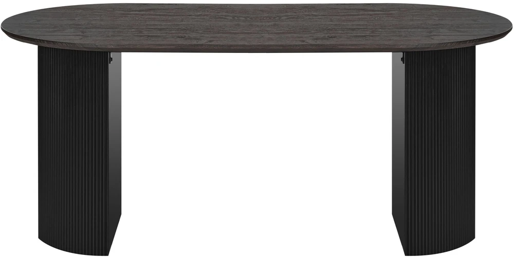 Beliani Valgomojo stalas SAVORY juodas 180 cm 90 cm