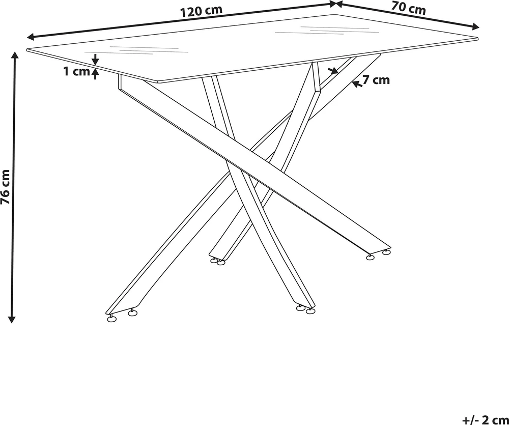 Beliani Valgomojo stalas MARAMO sidabrinis 120 cm 70 cm grūdintas stiklas