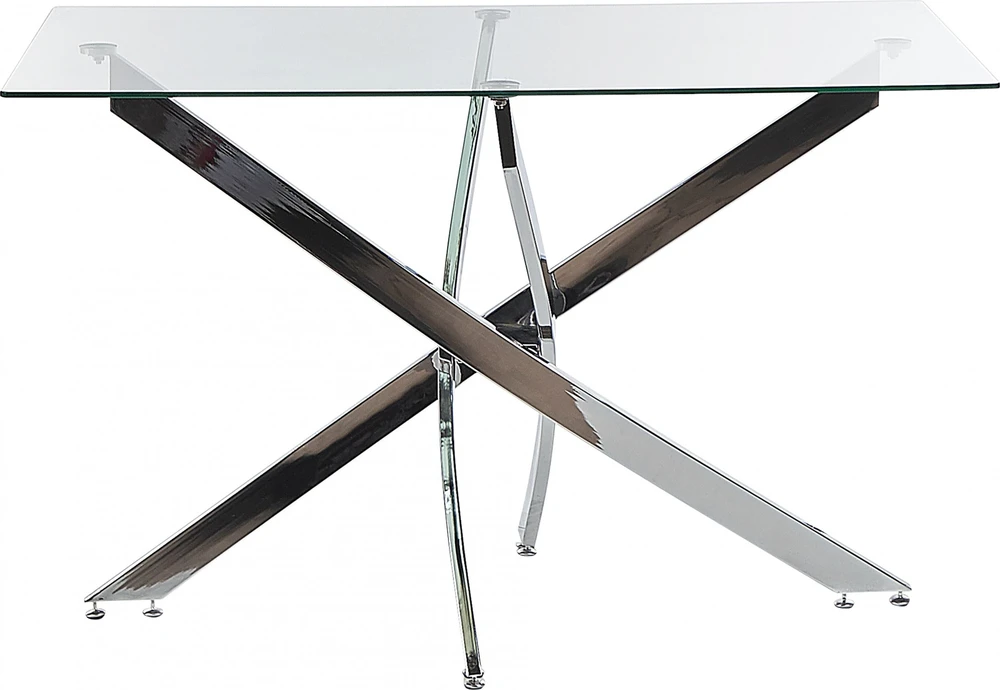 Beliani Valgomojo stalas MARAMO sidabrinis 120 cm 70 cm grūdintas stiklas