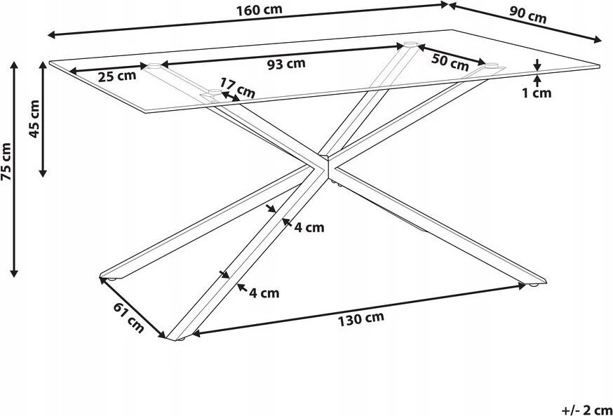 Beliani Valgomojo stalas CORA auksinis 160 cm 90 cm grūdintas stiklas