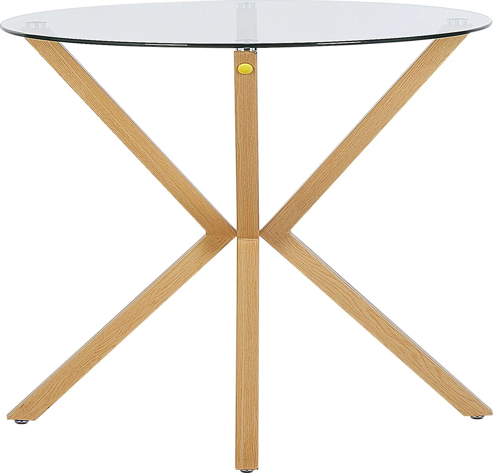 Beliani Valgomojo stalas ALTURA skaidrus 90 cm 90 cm