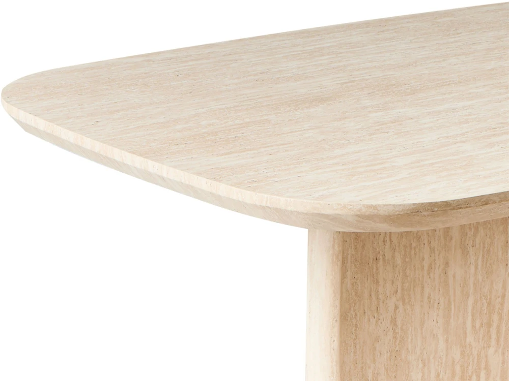 Beliani Valgomojo stalas TRAVERS Travertino efektas 180 cm 90 cm