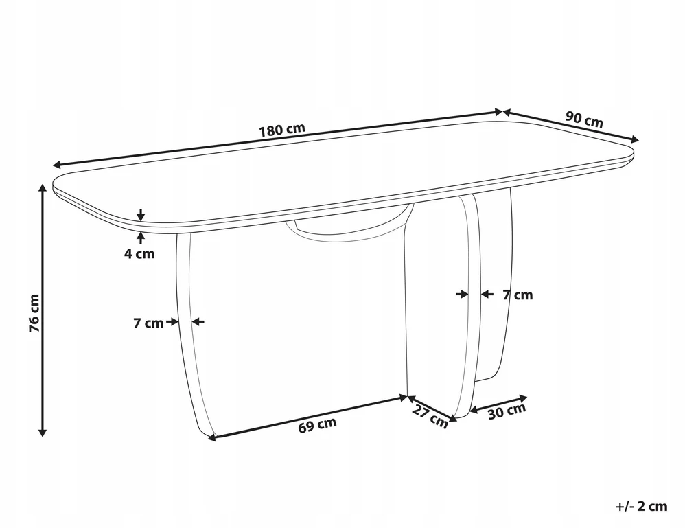 Beliani Valgomojo stalas TRAVERS Travertino efektas 180 cm 90 cm