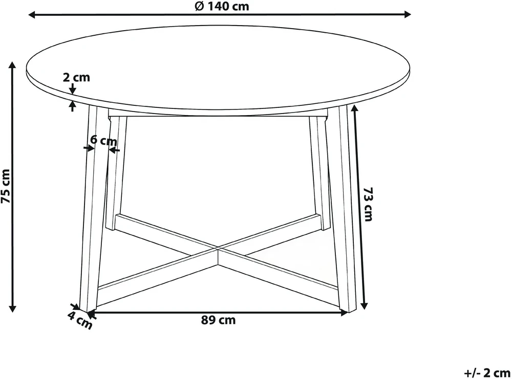 Beliani Valgomojo stalas WAIPORI tamsaus ąžuolo spalvos 140 cm
