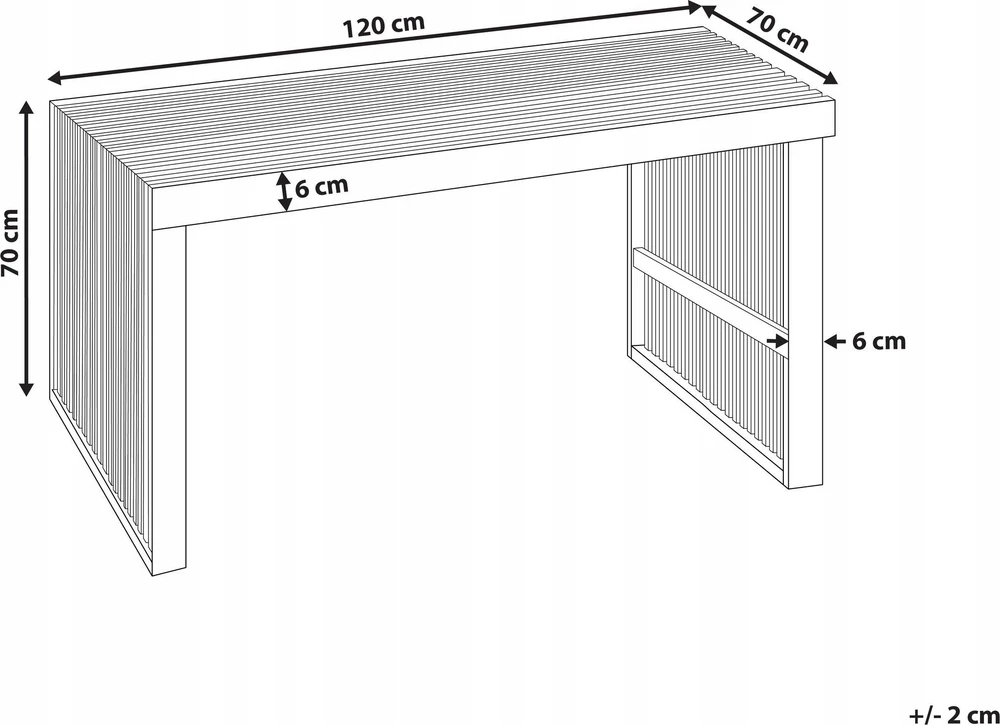 Beliani Sodo stalas BELLANO 70 cm 120 cm akacijos mediena rudas