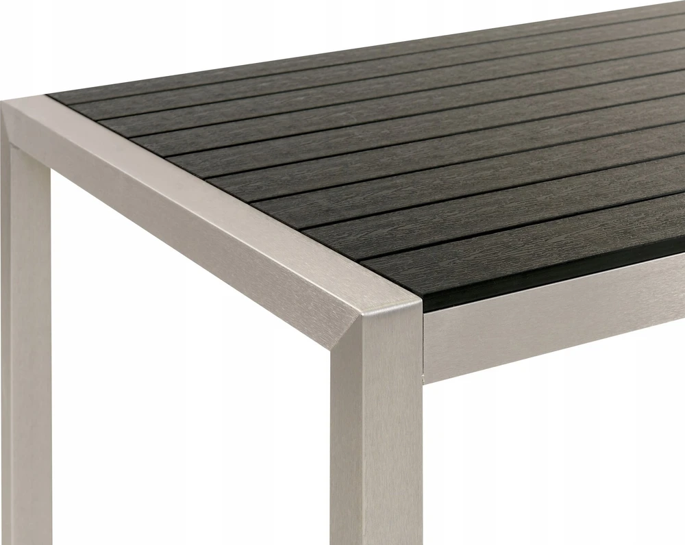 Beliani Sodo stalas VERNIO 180 cm 90 cm metalinis juodas/sidabrinis