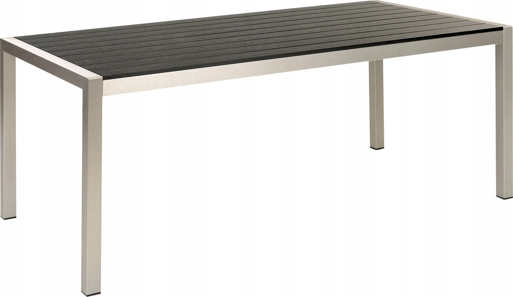 Beliani Sodo stalas VERNIO 180 cm 90 cm metalinis juodas/sidabrinis