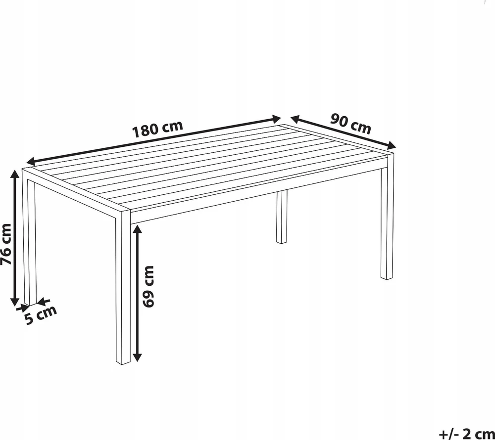 Beliani Sodo stalas VERNIO 180 cm 90 cm metalinis rudas/juodas