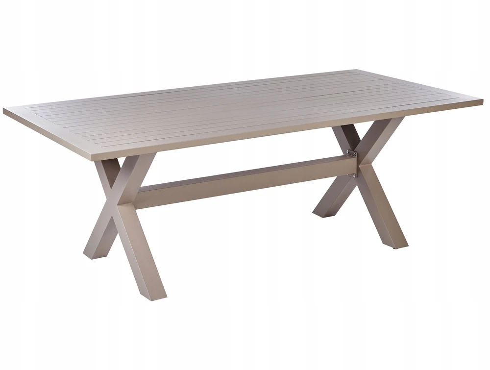 Beliani Sodo stalas CASCAIS 200 cm 105 cm Metalinis smėlio spalvos