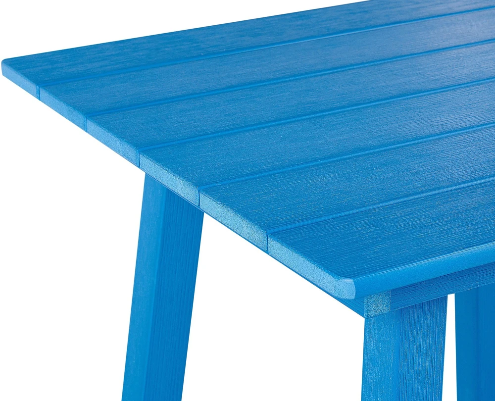 Beliani Sodo baro stalas ADIRONDACK 60 cm 59 cm sintetinė medžiaga mėlynas
