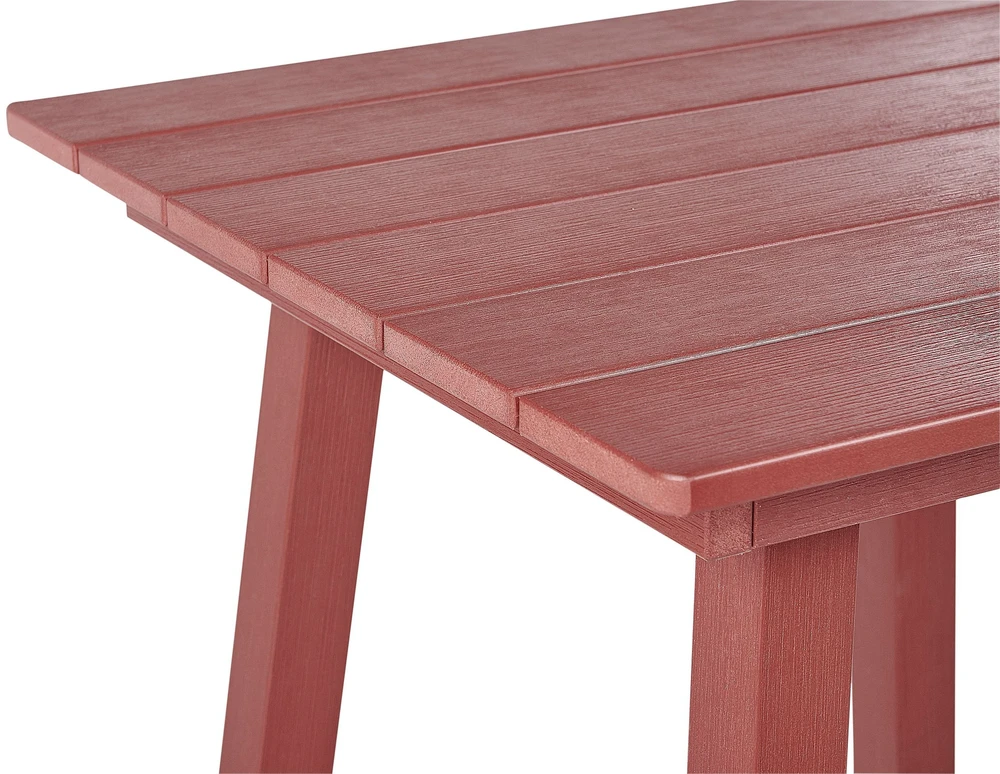 Beliani Sodo baro stalas ADIRONDACK 60 cm 59 cm sintetinis audinys raudonas