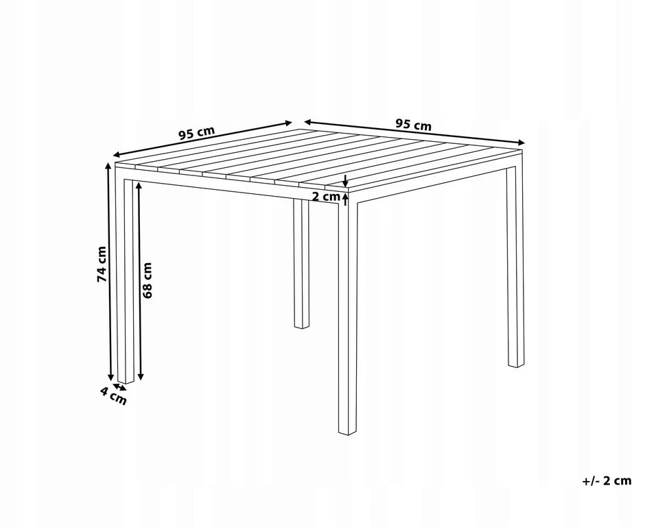 Beliani Sodo stalas PRATO 95 cm 95 cm smėlio spalvos