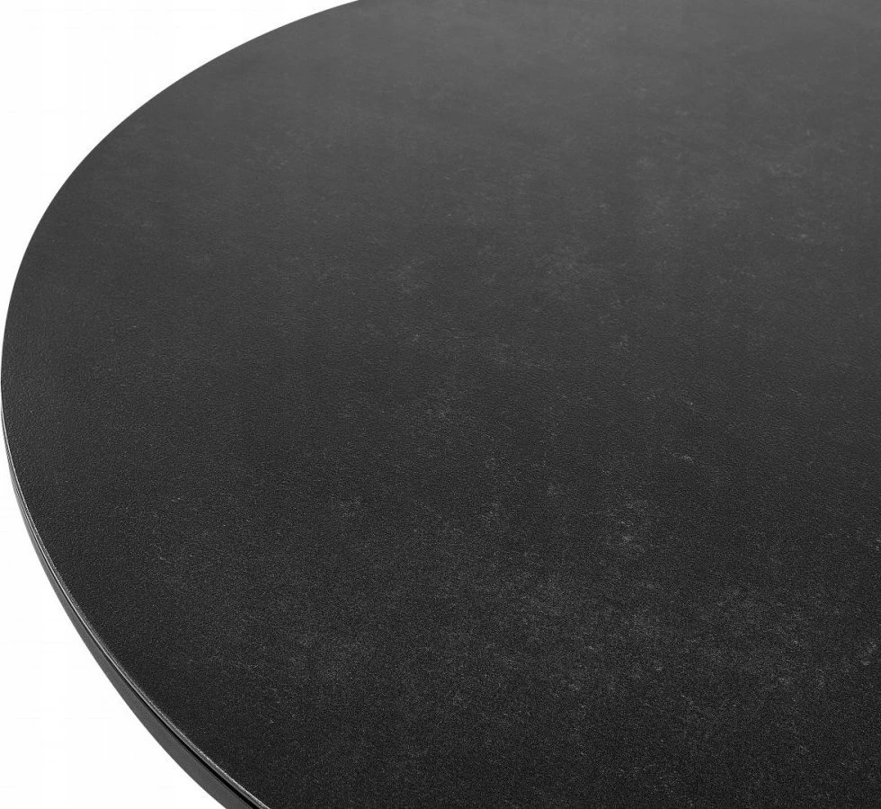 Beliani Sodo stalas OLMETTO 83 cm 110 cm stiklinis juodas