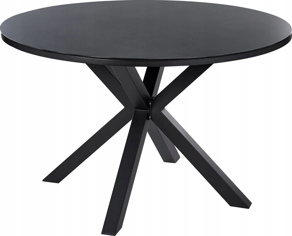 Beliani Sodo stalas MALETTO 120 cm, stiklinis, juodas