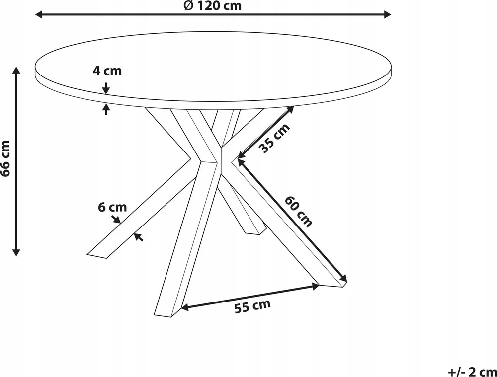 Beliani Sodo stalas MALETTO 120 cm, stiklinis, juodas