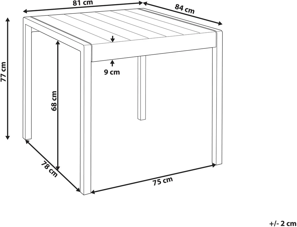 Beliani Sodo stalas BARTICA 81 cm x 84 cm pilkas