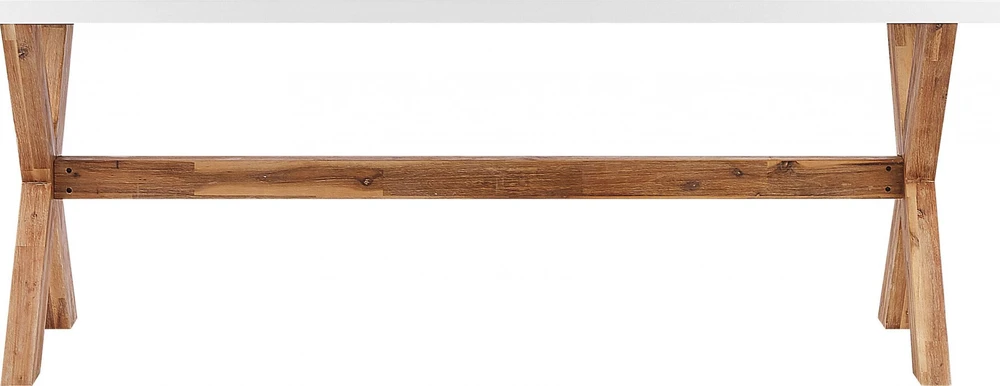 Beliani Sodo stalas OLBIA 200 cm 100 cm betono spalvos baltas