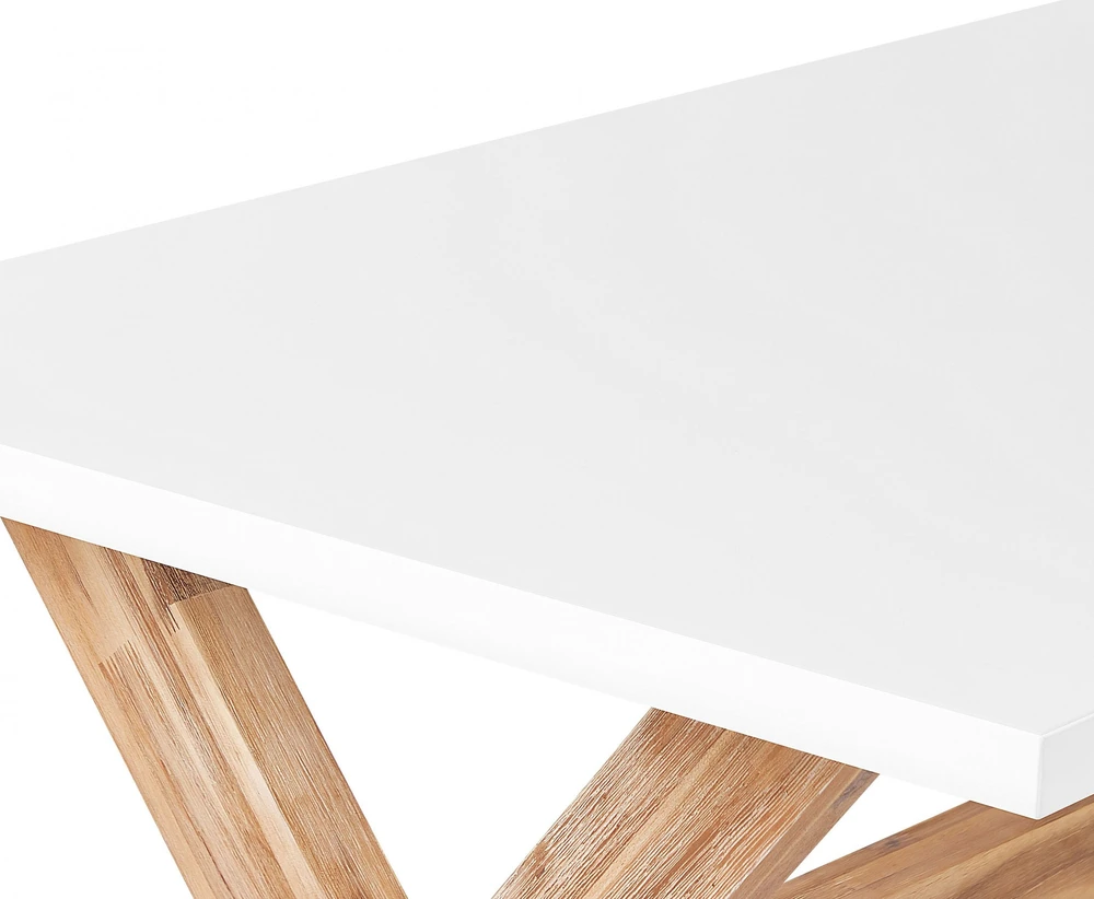Beliani Sodo stalas OLBIA 200 cm 100 cm betono spalvos baltas
