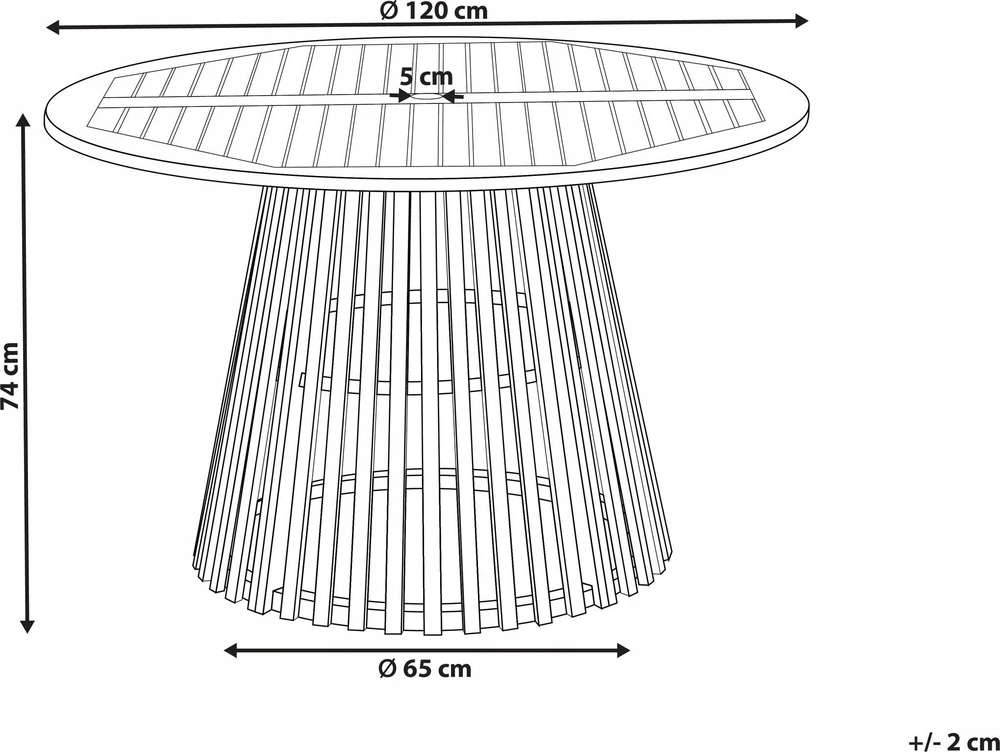 Beliani Sodo stalas AGELLO 120 cm 120 cm Akacijos mediena Ruda