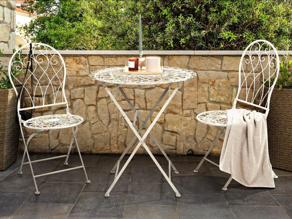 Beliani Bistro staliukas STIFFE 70 cm 70 cm metalinis baltas