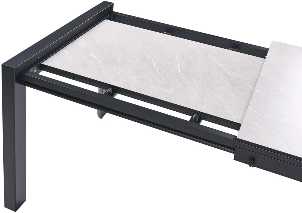 Beliani Išskleidžiamas sodo stalas BINASCO 160/220 cm 90 cm smėlio spalvos