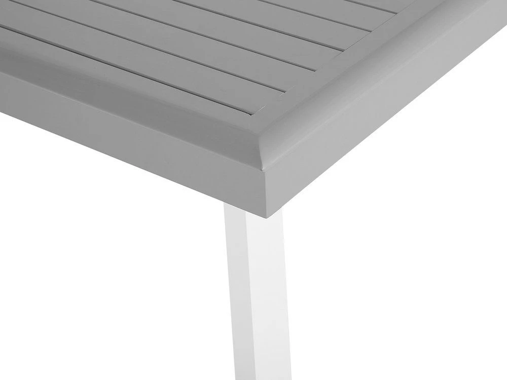 Beliani Išskleidžiamas sodo stalas PERETA 175/255 cm 100 cm metalinis, šviesiai pilkas