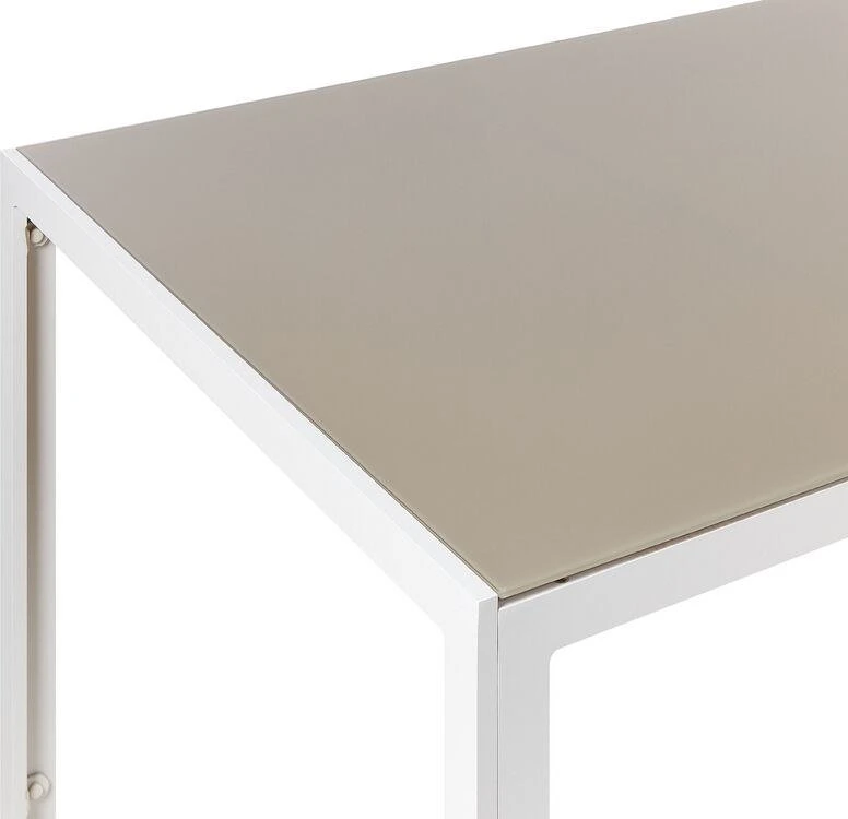 Beliani Sodo stalas CATANIA 160 cm 91 cm stiklas smėlio spalvos
