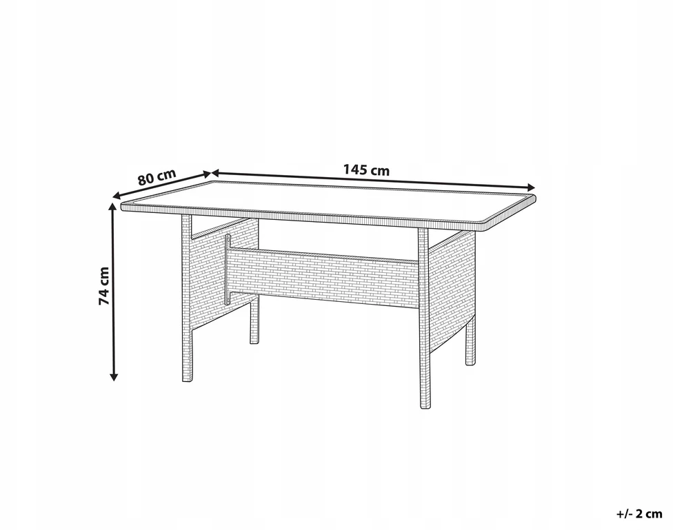 Beliani Sodo stalas VITERBO 145 cm 80 cm, stiklas, šviesiai pilkas