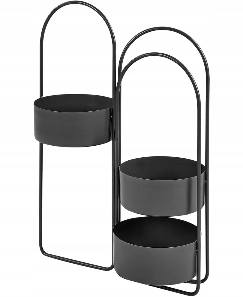 Beliani Gėlių stovas COLUTENA metalinis 56 cm juodas