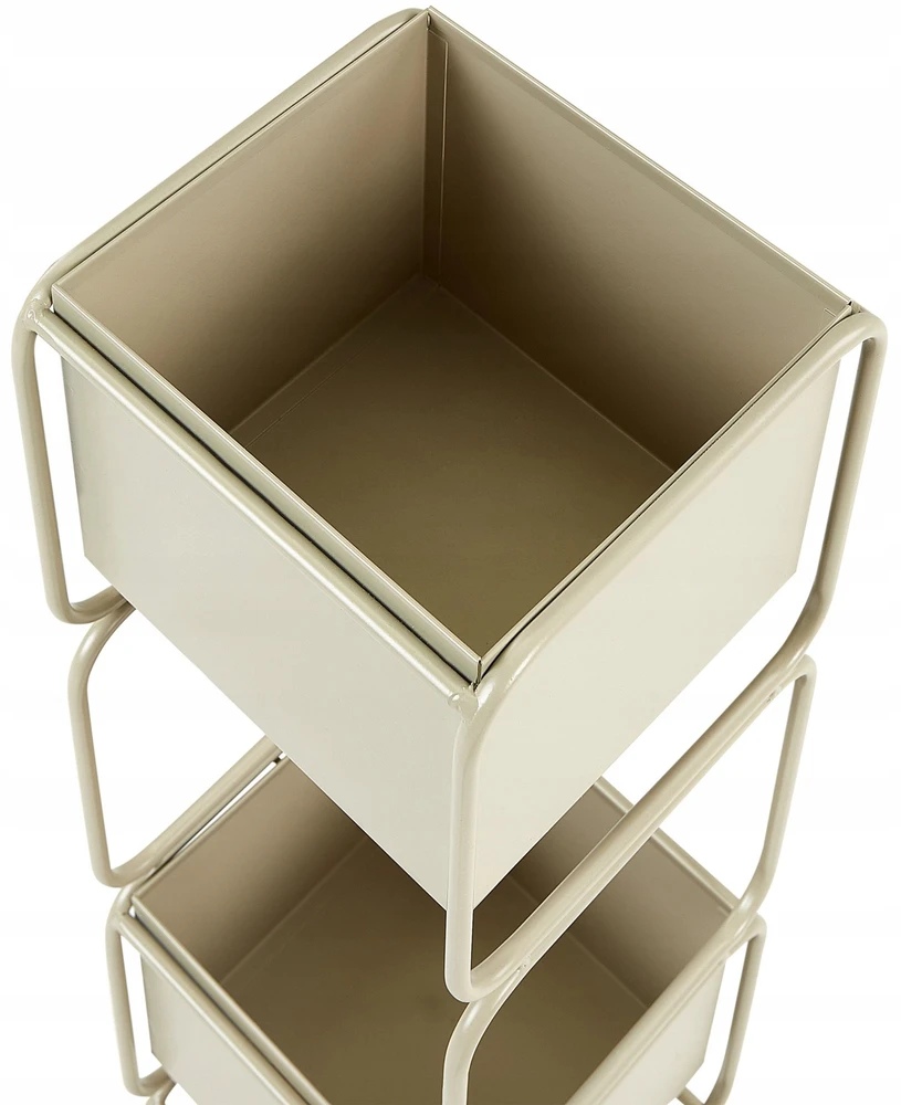 Beliani Gėlių stovas COTINUS Metalinis 20 cm smėlio spalvos