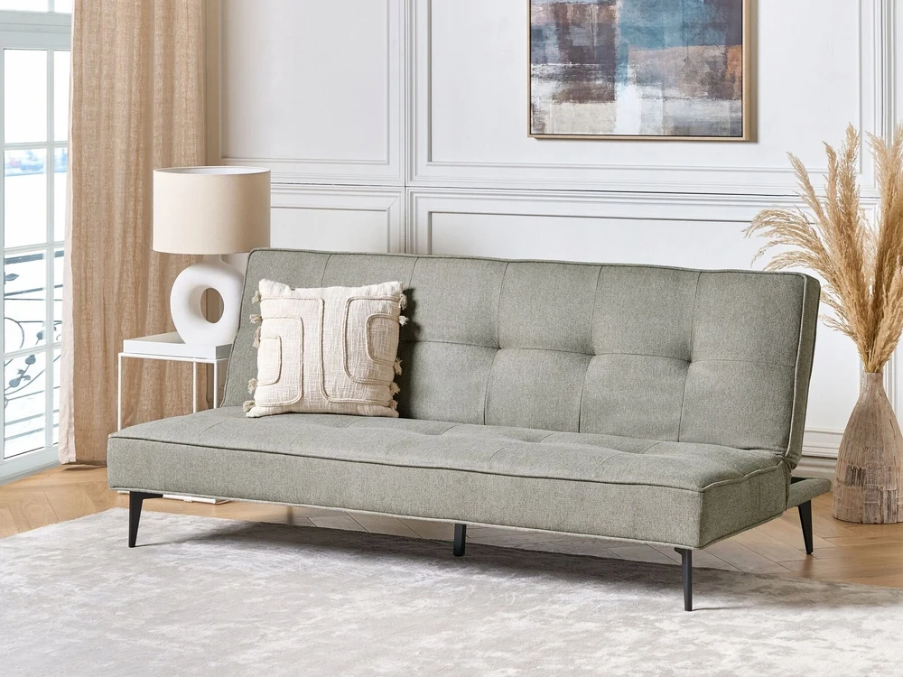 Beliani Trivietė išlankstoma sofa ESSVIK šviesiai žalia