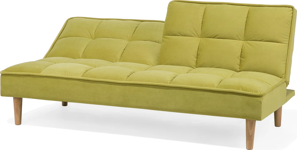 Beliani Trivietė sofa-lova SILJAN alyvuogių spalvos