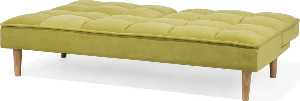 Beliani Trivietė sofa-lova SILJAN alyvuogių spalvos