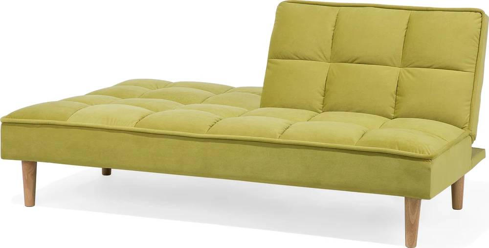 Beliani Trivietė sofa-lova SILJAN alyvuogių spalvos