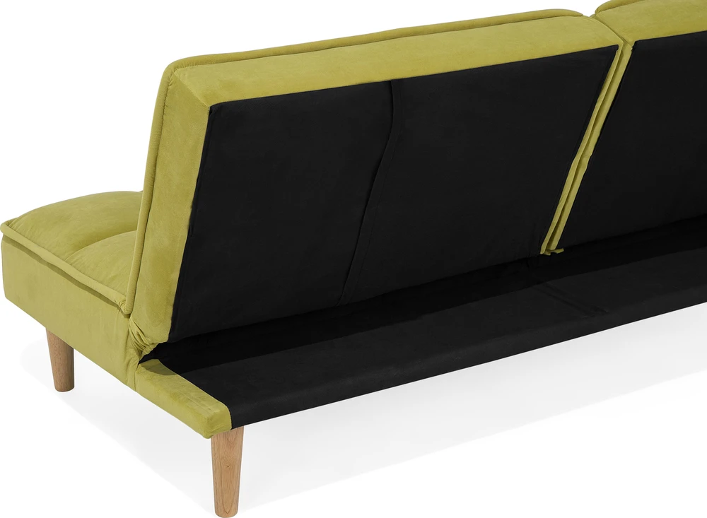 Beliani Trivietė sofa-lova SILJAN alyvuogių spalvos