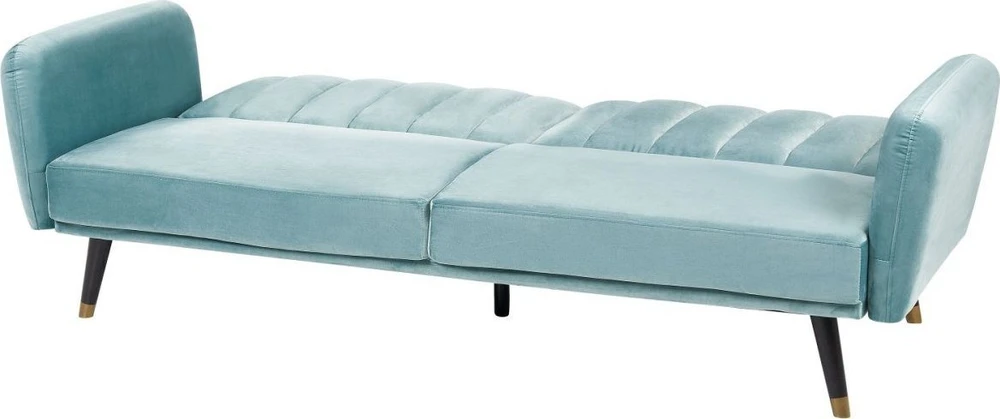 Beliani Išskleidžiama 3 vietų sofa VIMMERBY mėlyno aksomo