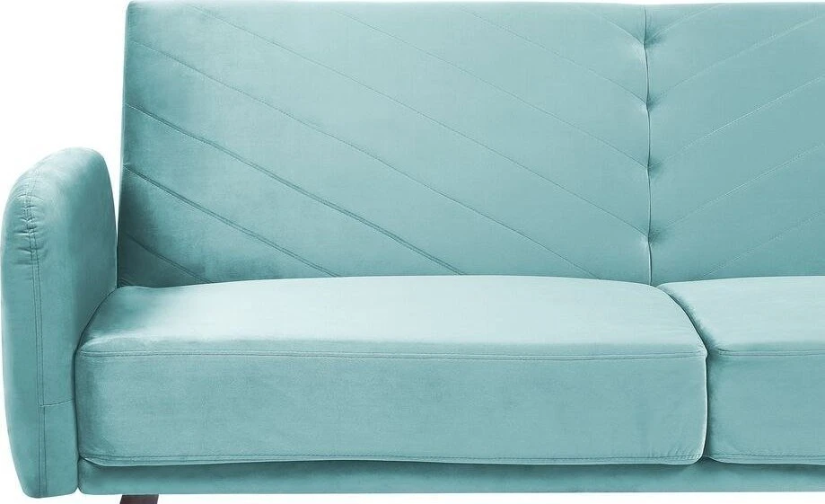 Beliani Išskleidžiama 3 vietų sofa SENJA, veliūrinė, mėlyna