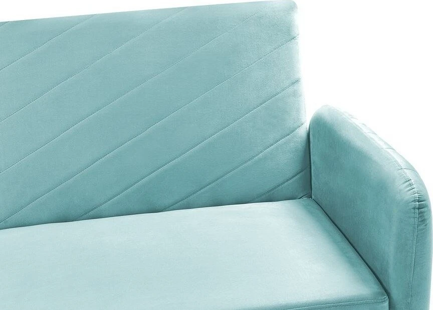 Beliani Išskleidžiama 3 vietų sofa SENJA, veliūrinė, mėlyna