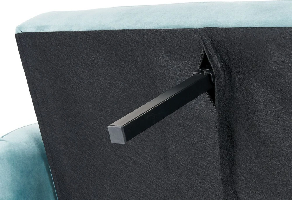 Beliani Išskleidžiama 3 vietų sofa VIMMERBY mėlyno aksomo