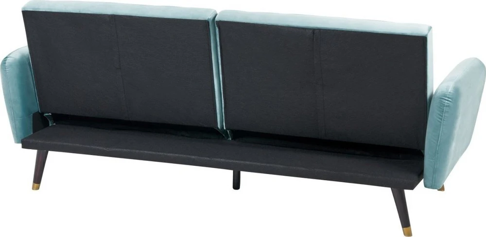 Beliani Išskleidžiama 3 vietų sofa VIMMERBY mėlyno aksomo