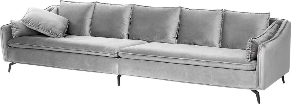 Beliani 4 vietų sofa AURE Velūras, šviesiai pilka