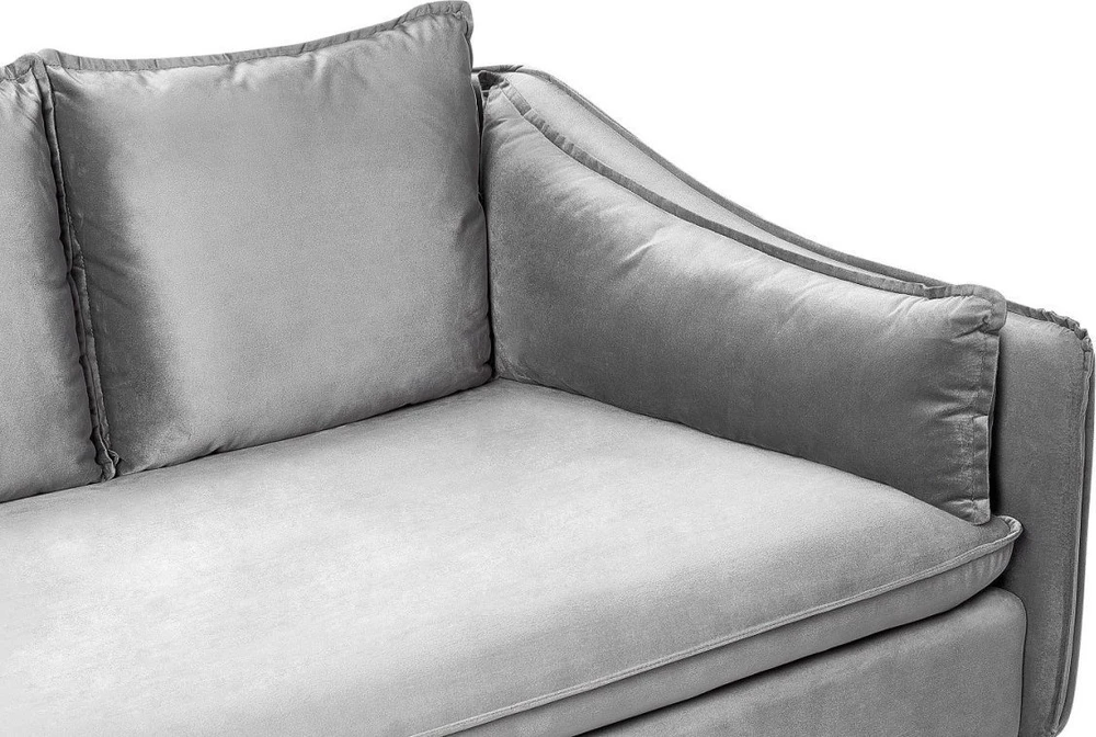 Beliani 4 vietų sofa AURE Velūras, šviesiai pilka