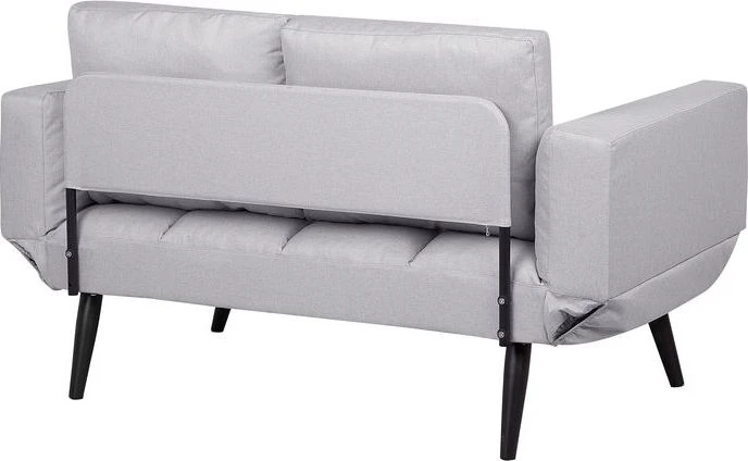 Beliani Dvivietė išskleidžiama sofa BREKKE šviesiai pilka