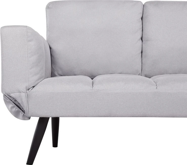 Beliani Dvivietė išskleidžiama sofa BREKKE šviesiai pilka